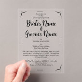 Einfache Kalligrafie Script Black & White Wedding Acryleinladungen (Insitu (Handheld))