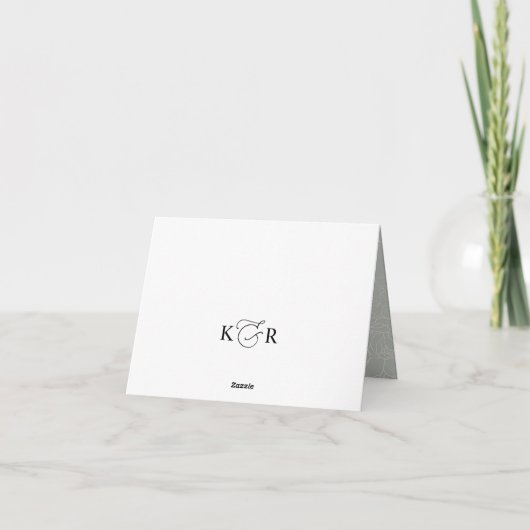 Einfache Kalligrafie Script Botanical Vielen Dank Karte (Rückseite)