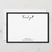 Einfache Kalligrafie-Script Herz Dankeskarte (Vorderseite)