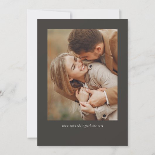 Einfache Kalligrafie Script Modern Four Foto Save The Date (Rückseite)