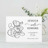Einfache Kalligrafie Script Moderne Minimal Chic Save The Date (Stehend Vorderseite)