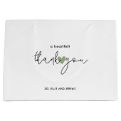 Einfache Kalligrafie Script-Sage Grünes Herz Hochz Große Geschenktüte (Vorderseite)