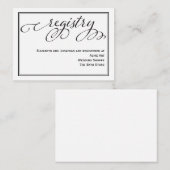 Einfache Kalligrafie-Script-Wedding-Registrierungs Begleitkarte (Vorne/Hinten)