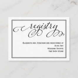 Einfache Kalligrafie-Script-Wedding-Registrierungs Begleitkarte