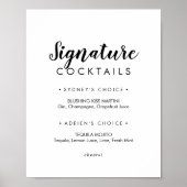Einfache Kalligrafie Signatur-Cocktails Zeichen Poster (Vorne)