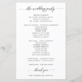 Einfache Kalligrafie-Skript-Elegant-Hochzeitsprogr (Rückseite)