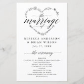 Einfache Kalligrafie-Skript-Elegant-Hochzeitsprogr (Vorderseite)