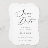 Einfache Kalligrafie-SkriptWedding Save The Date (Vorne/Hinten)