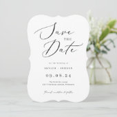 Einfache Kalligrafie-SkriptWedding Save The Date (Stehend Vorderseite)