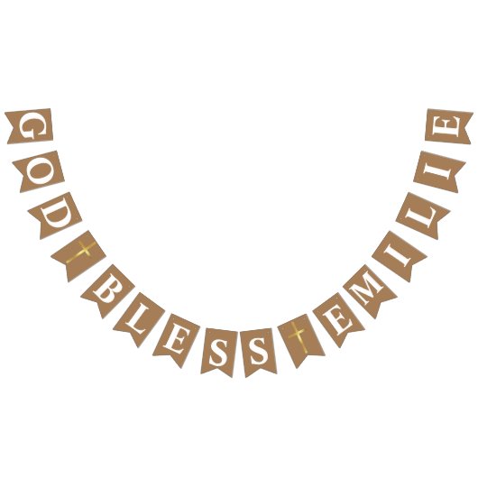 Einfache Kalligrafie-Taufe erste Kommune Wimpelkette (Alle)