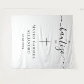 Einfache Kalligrafie-Taufe | Spanisch Bautizo Wandteppich (Vorderseite (Horizontal))