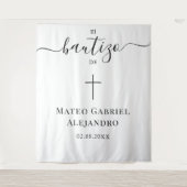 Einfache Kalligrafie-Taufe | Spanisch Bautizo Wandteppich (Vorderseite)