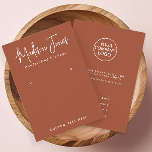 Einfache Kalligrafie Terracotta-Erdbeerausweiskart Visitenkarte