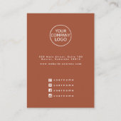 Einfache Kalligrafie Terracotta-Erdbeerausweiskart Visitenkarte (Rückseite)