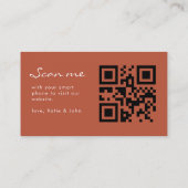 Einfache Kalligrafie Terracotta Wedding QR Code UA Begleitkarte (Rückseite)
