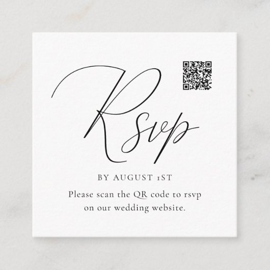 Einfache Kalligrafie-UAwg mit QR-Code Begleitkarte (Vorderseite)