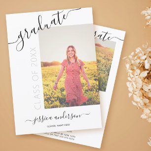 Einfache Kalligrafie Weißer Abschluss 2 Foto Einladung