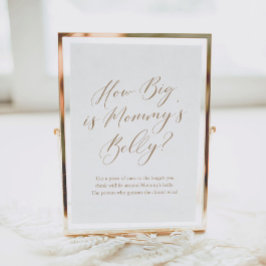 Einfache Kalligrafie Wie groß ist Mama's Bauch Gam Poster