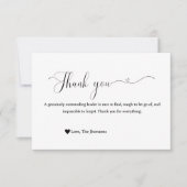 Einfache Kalligraphie danke Ihnen Wertkarte Einladung (Vorderseite)