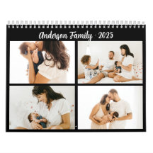 Einfache Kalligraphie Familie Foto Collage Black
