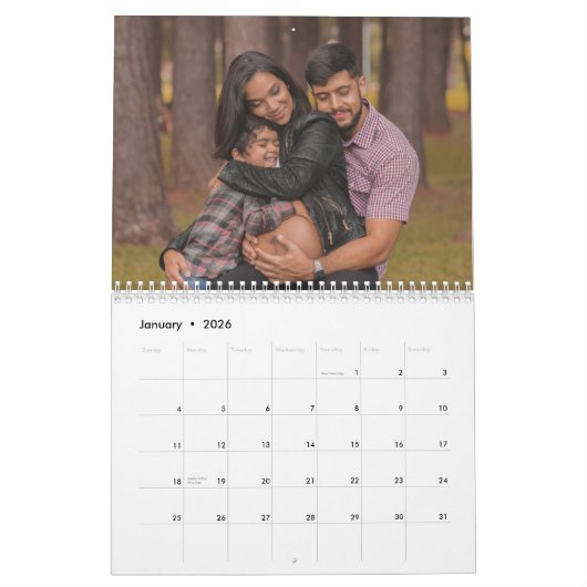 Einfache Kalligraphie-FotoCollage kreieren Sie Ihr Kalender (Jan 2026)