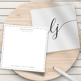 Einfache Kalligraphie Monogramm Elegant Personalis Mitteilungskarte