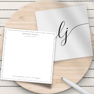 Einfache Kalligraphie Monogramm Elegant Personalis Mitteilungskarte