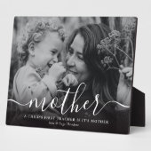 Einfache Kalligraphie "Mutter" Keepake-Foto Fotoplatte (Seite)