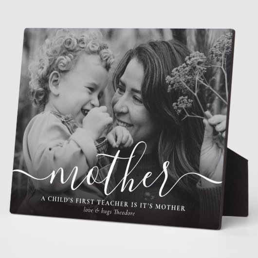Einfache Kalligraphie "Mutter" Keepake-Foto Fotoplatte (Seite)