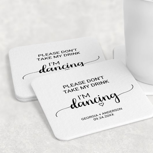 Einfache Kalligraphie Nimm meinen Drink nicht, ich Runder Pappuntersetzer