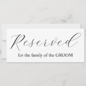 Einfache Kalligraphie reservierte Hochzeitstischfa Einladung (Rückseite)