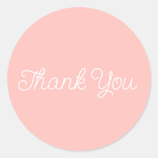 Einfache Kalligraphie Rosa Flat Danke Karte Runder Aufkleber