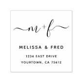 Einfache Kalligraphie-Rücksendeadresse Selbstfärbu Permastempel (Design)