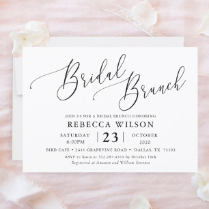 Einfache Kalligraphie Rustic Bridal Brunch Einladu Einladung