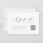 Einfache Kalligraphie rustikale Grünpflanzen Hochz RSVP Karte (Vorderseite)