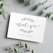 Einfache Kalligraphie rustikale Vegetation Dankeskarte