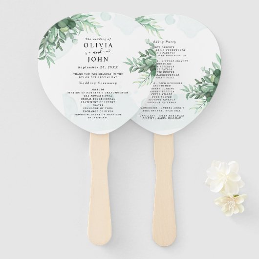 Einfache Kalligraphie rustikale Vegetation Fächer (Vorne und Hinten)