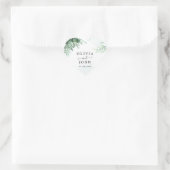 Einfache Kalligraphie rustikale Vegetation Herz-Aufkleber (Tasche)