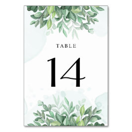 Einfache Kalligraphie rustikale Vegetation Tischnummer