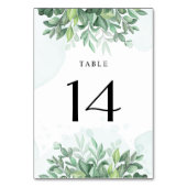 Einfache Kalligraphie rustikale Vegetation Tischnummer (Rückseite)