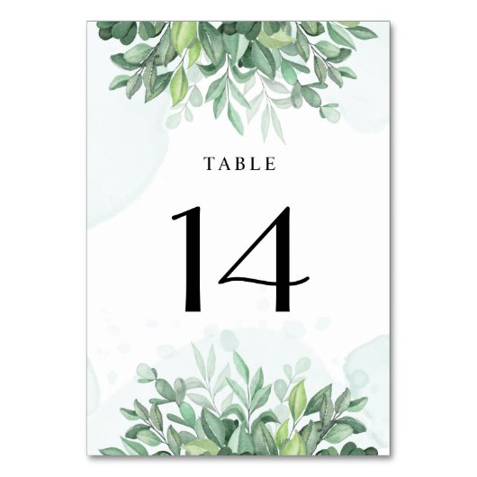 Einfache Kalligraphie rustikale Vegetation Tischnummer (Rückseite)