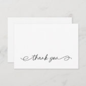 Einfache Kalligraphie Schwarz-weiß Dankeschön-Kart Dankeskarte (Vorne/Hinten)