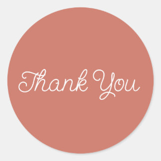 Einfache Kalligraphie Terracotta Wohnung Danke Kar Runder Aufkleber