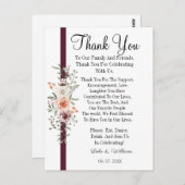 Einfache Kalligraphie Text Wedding Dankeschön Kart Postkarte (Vorne/Hinten)