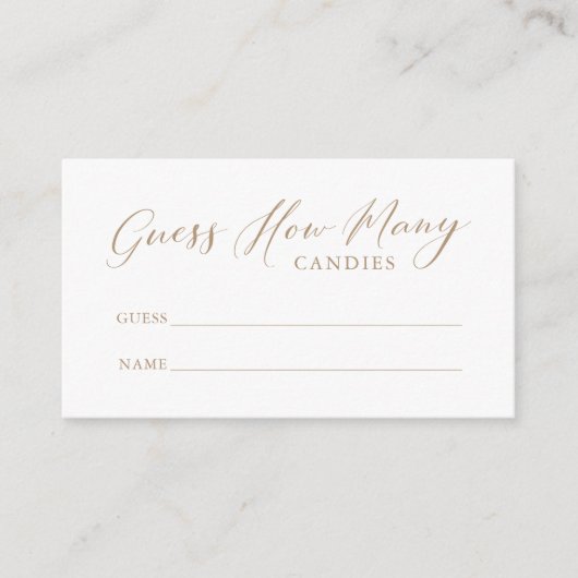 Einfache Kalligraphie: Wie viele Kandie Enclosur Begleitkarte (Vorderseite)