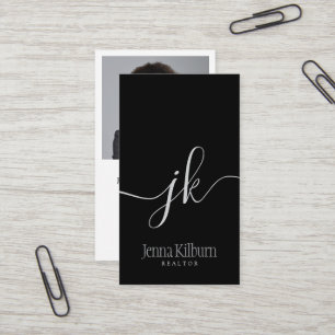 einfache Kalligraphieinitialen Visitenkarte