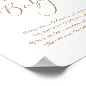 Einfache kalligraphische Babydusche sagt keine Kin Poster (Ecke)