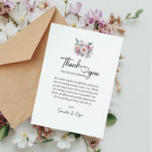 Einfache kalligraphische Blume Hochzeit Dankeskarte