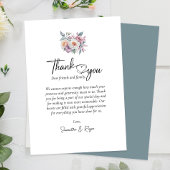 Einfache kalligraphische Blume Hochzeit Dankeskarte