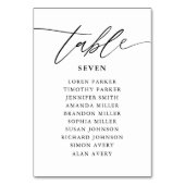 Einfache kalligraphische Darstellung rustikaler Ho Tischnummer (Vorderseite)